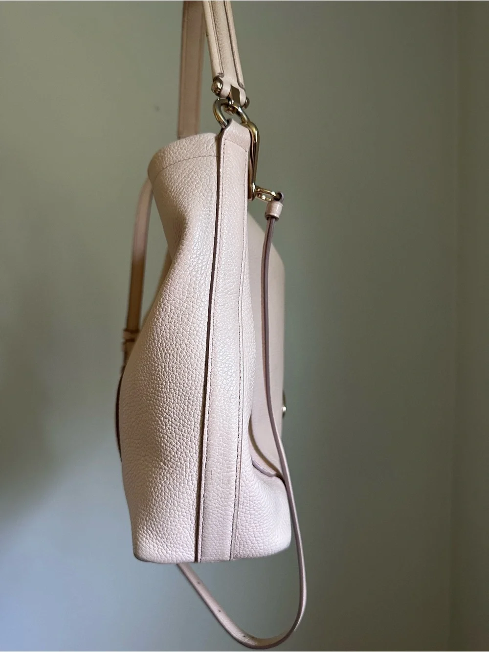 Coach Scout Pebbled Leather Hobo Bag - Pale Pink Gold Tone Workwear Tote Purse